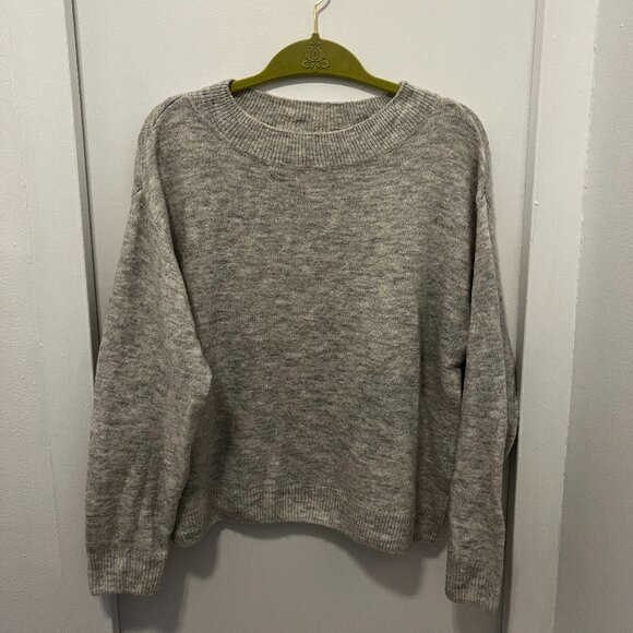 Light Grey Soft Oversized Slouchy Sweater - Picture 1 of 4